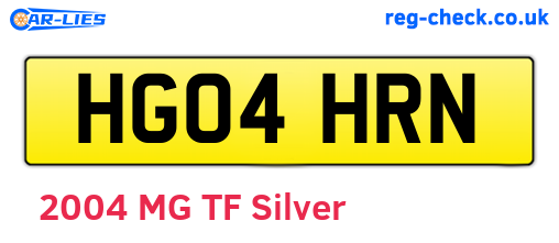 HG04HRN are the vehicle registration plates.