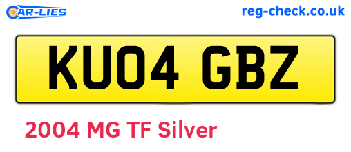 KU04GBZ are the vehicle registration plates.