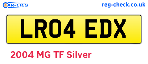LR04EDX are the vehicle registration plates.