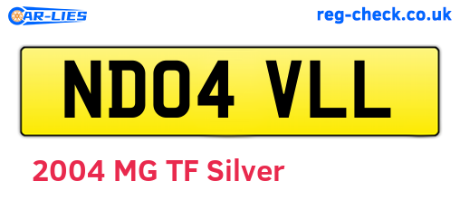 ND04VLL are the vehicle registration plates.