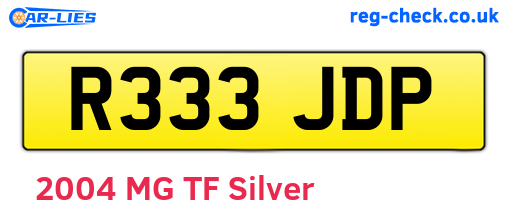 R333JDP are the vehicle registration plates.