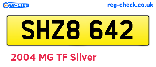 SHZ8642 are the vehicle registration plates.