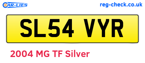 SL54VYR are the vehicle registration plates.