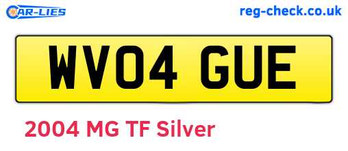 WV04GUE are the vehicle registration plates.