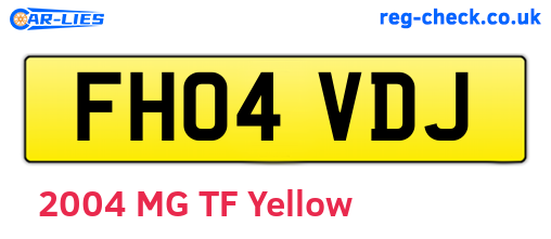 FH04VDJ are the vehicle registration plates.