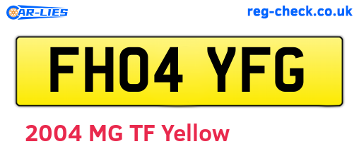 FH04YFG are the vehicle registration plates.