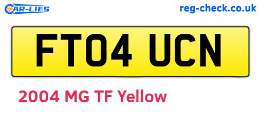 FT04UCN are the vehicle registration plates.