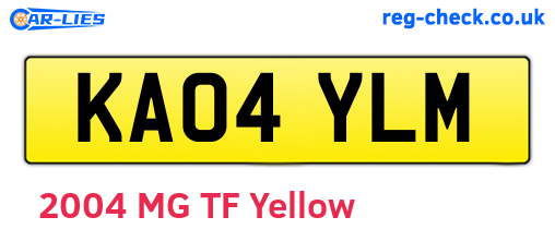 KA04YLM are the vehicle registration plates.