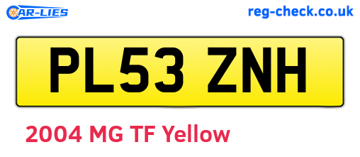 PL53ZNH are the vehicle registration plates.
