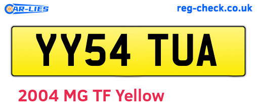 YY54TUA are the vehicle registration plates.