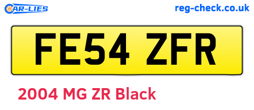 FE54ZFR are the vehicle registration plates.