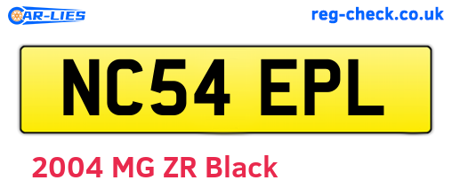 NC54EPL are the vehicle registration plates.