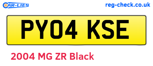 PY04KSE are the vehicle registration plates.