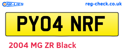 PY04NRF are the vehicle registration plates.