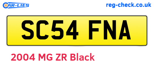 SC54FNA are the vehicle registration plates.