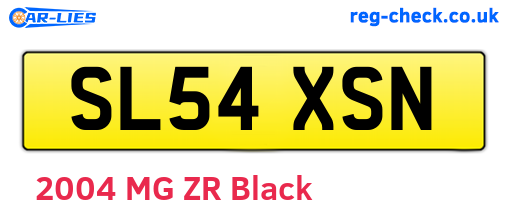 SL54XSN are the vehicle registration plates.