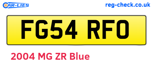 FG54RFO are the vehicle registration plates.