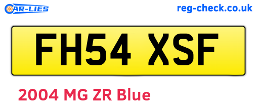 FH54XSF are the vehicle registration plates.