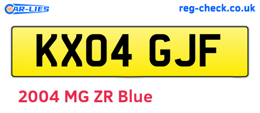 KX04GJF are the vehicle registration plates.