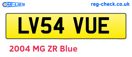 LV54VUE are the vehicle registration plates.