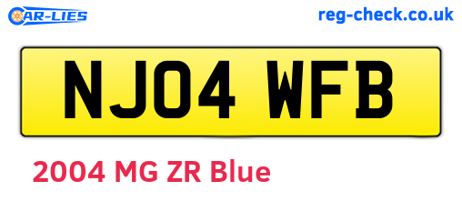 NJ04WFB are the vehicle registration plates.