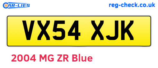 VX54XJK are the vehicle registration plates.