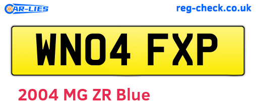 WN04FXP are the vehicle registration plates.