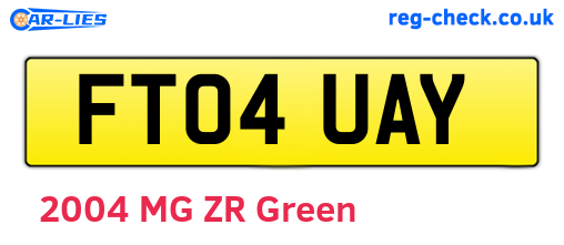FT04UAY are the vehicle registration plates.