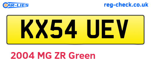 KX54UEV are the vehicle registration plates.