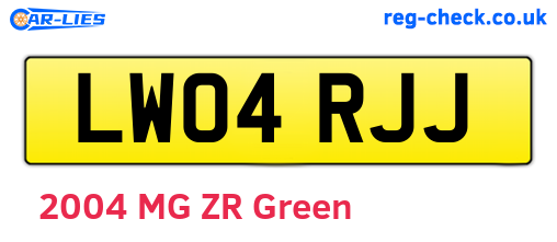 LW04RJJ are the vehicle registration plates.