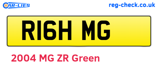 R16HMG are the vehicle registration plates.