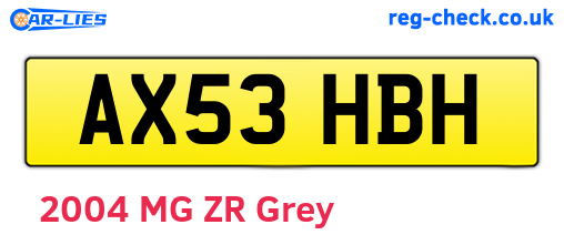 AX53HBH are the vehicle registration plates.
