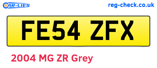 FE54ZFX are the vehicle registration plates.