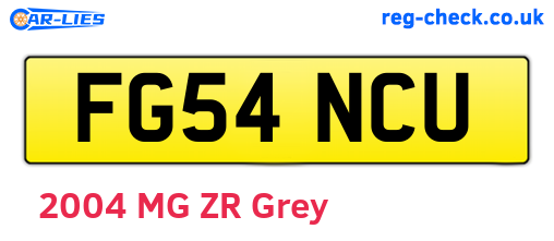 FG54NCU are the vehicle registration plates.