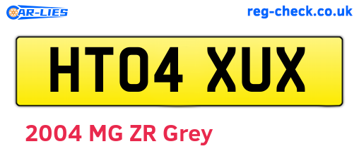 HT04XUX are the vehicle registration plates.