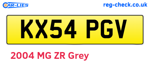KX54PGV are the vehicle registration plates.