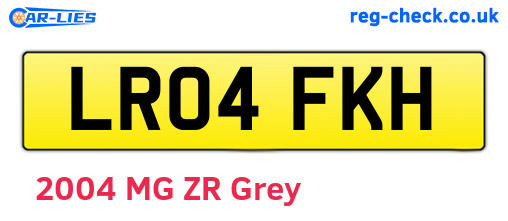 LR04FKH are the vehicle registration plates.