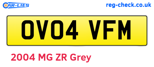 OV04VFM are the vehicle registration plates.