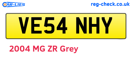 VE54NHY are the vehicle registration plates.