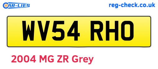 WV54RHO are the vehicle registration plates.