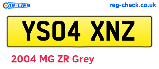 YS04XNZ are the vehicle registration plates.