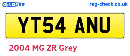 YT54ANU are the vehicle registration plates.