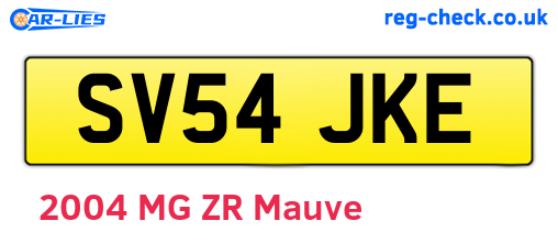 SV54JKE are the vehicle registration plates.