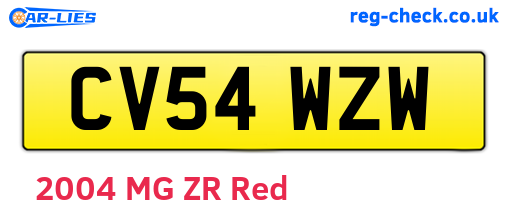 CV54WZW are the vehicle registration plates.