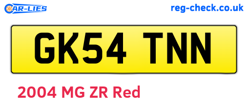GK54TNN are the vehicle registration plates.
