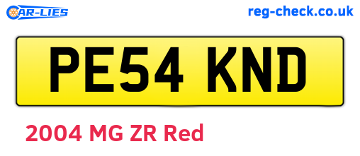 PE54KND are the vehicle registration plates.