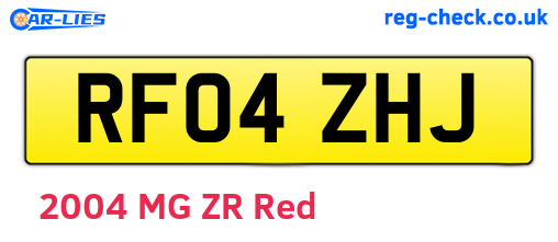 RF04ZHJ are the vehicle registration plates.