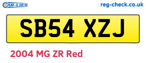 SB54XZJ are the vehicle registration plates.