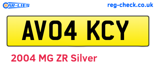 AV04KCY are the vehicle registration plates.