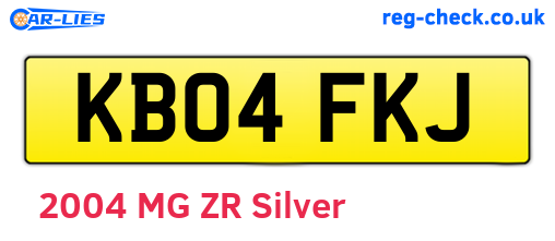 KB04FKJ are the vehicle registration plates.